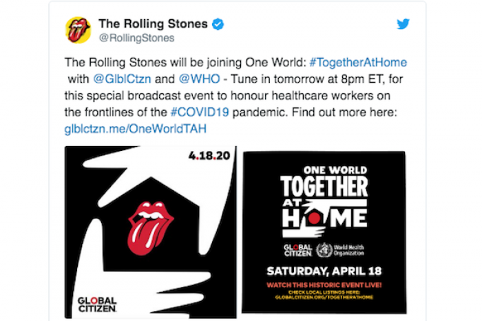 The Rolling Stones se suman a concierto global