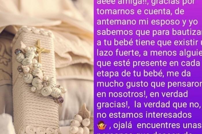 #LadyBautizo: Tras años la busca para ser madrina de su hija y que pague la fiesta