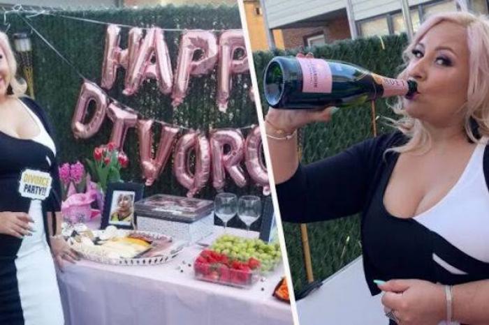 Mujer prepara fiesta para celebrar su divorcio