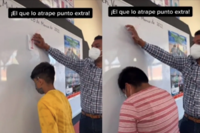 Profesor da puntos extra por detener papel con la cabeza contra la pared