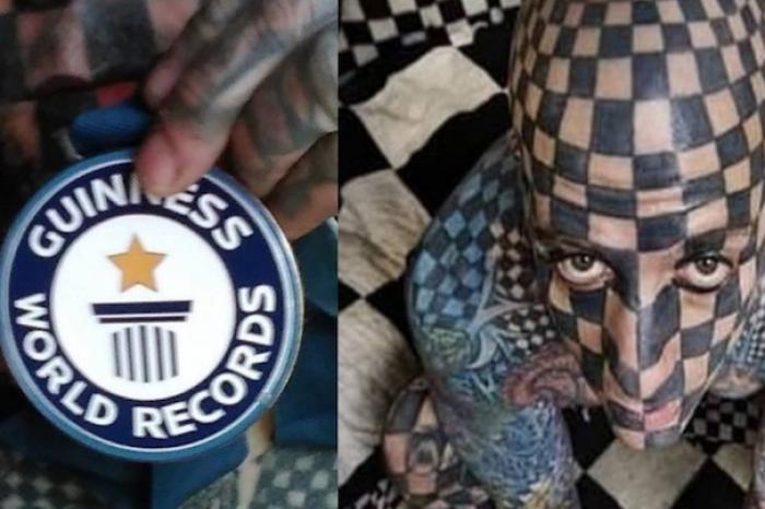 Este hombre recibió un Récord Guinness por tener el mayor número de cuadros tatuados