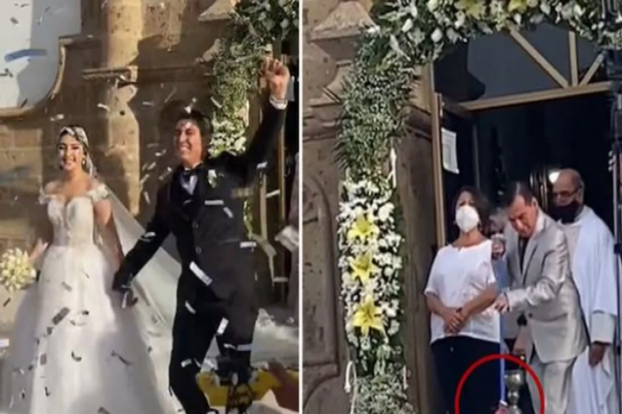 Sacerdote pone a barrer al papá de la novia por tirar confeti en su iglesia