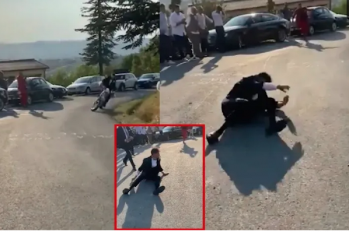 Accidente de bodas: Novio italiano se rompe la clavícula al alardear en moto el día de su boda