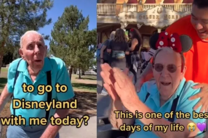 Abuelito de 100 años llora luego de conocer Disney