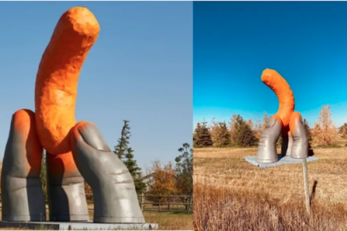 Inauguran escultura al Cheeto en Canadá