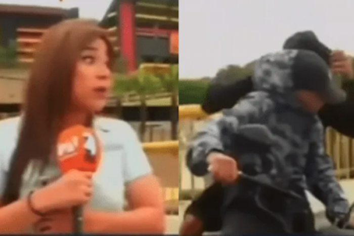 Periodista hablaba sobre seguridad y dos sujetos llegaron para asaltarla