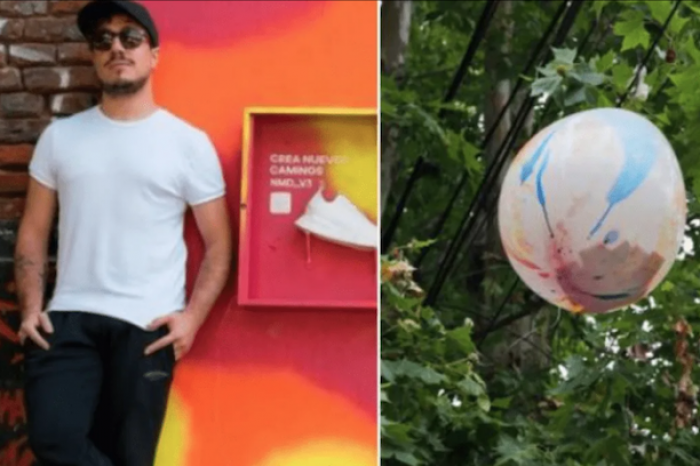 Artista urbano deja globos con dinero en la calle “lo que caiga es suyo”