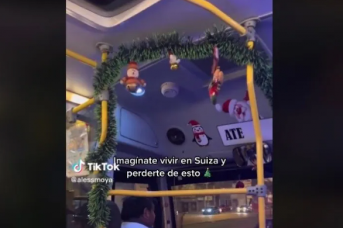 Chofer de transporte público decora autobús para la Navidad