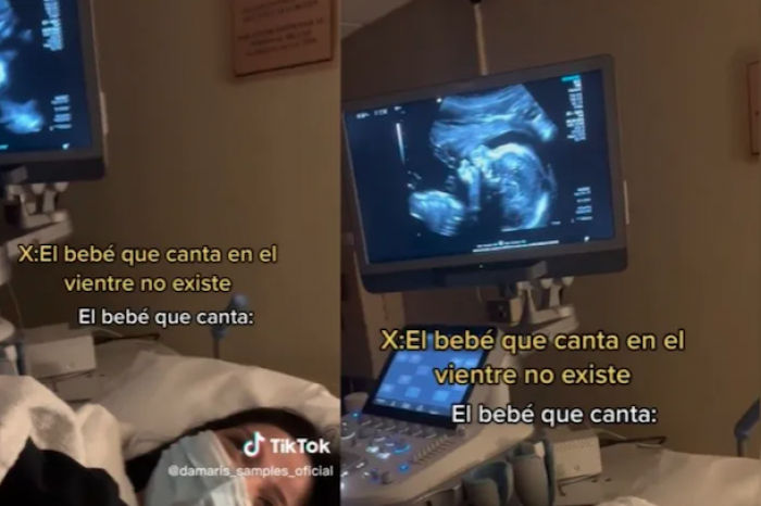 Bebé canta en el vientre de su madre durante ultrasonido