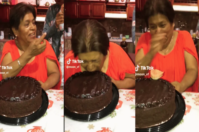 Abuelita pierde los dientes en su pastel de cumpleaños