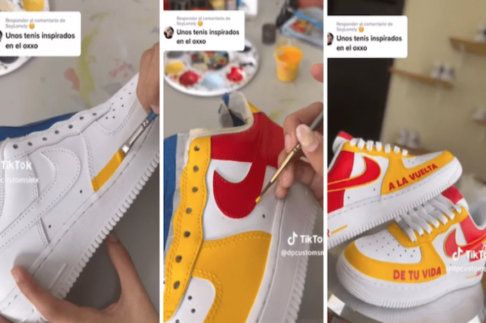 Artista pinta NIKE inspirados en OXXO y el resultado se vuelve viral