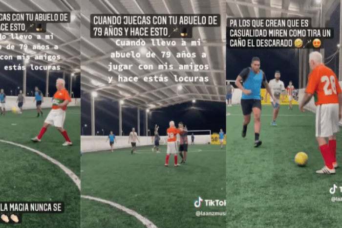 Abuelo futbolista de 79 años se vuelve viral en redes sociales