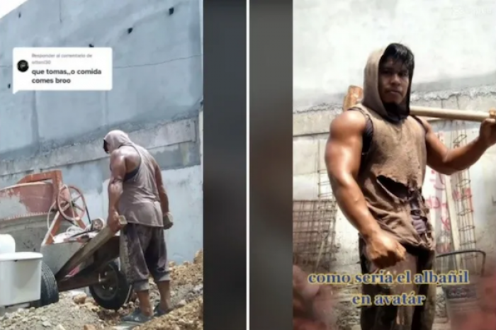 Joven albañil sorprende por su físico; asegura comer solo pan y refresco