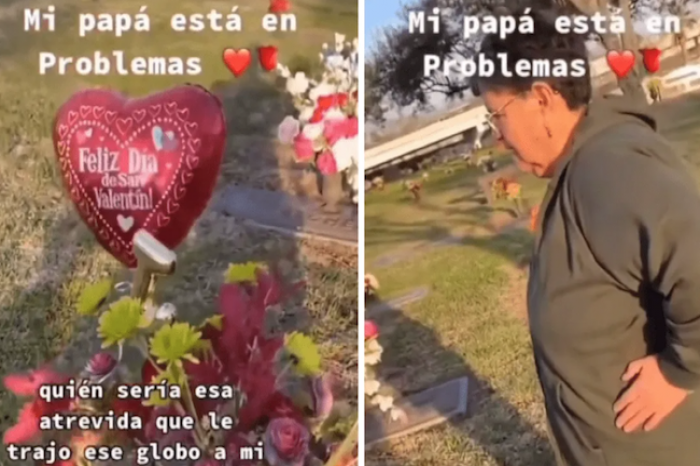 Mujer encuentra globo romántico en la tumba de su esposo 