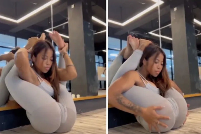 Joven sorprende por su flexibilidad para realizar yoga