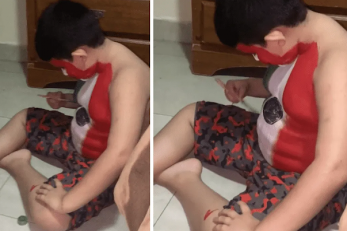 ¡Así se lleva México en la piel! Niño se pinta la bandera en el cuerpo y se hace viral