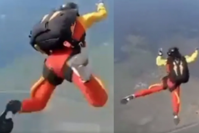 Mujer salta de un avión sin poder abrir su paracaídas, pero es rescatada por su instructor