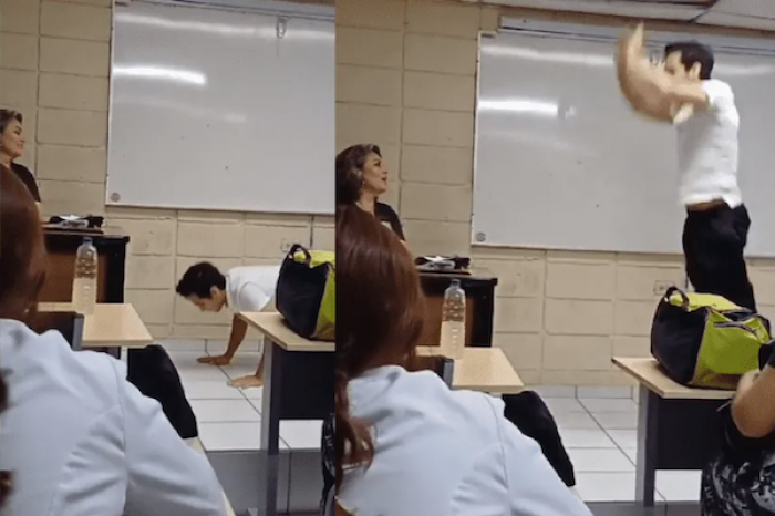 Estudiante destruye el techo de su aula al intentar impresionar a su profesora