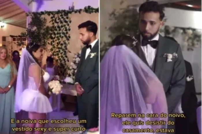 Novia impacta con atrevido vestido en su boda; así reaccionó el novio
