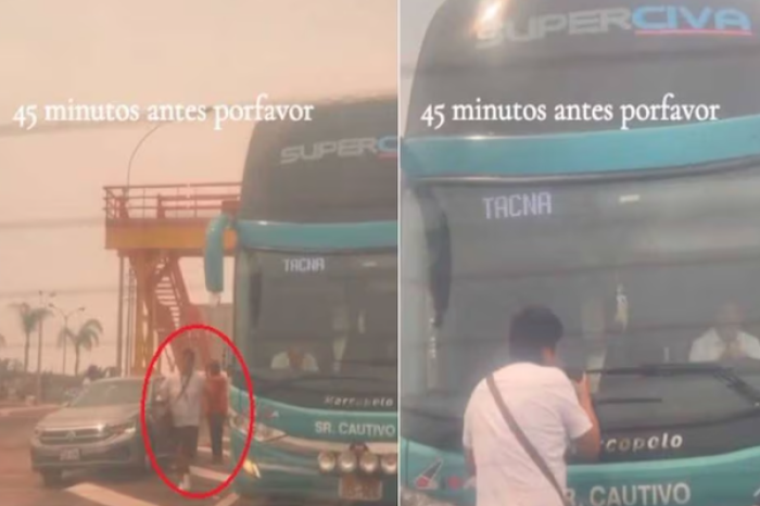 Joven persigue autobús en plena carretera y ruega por un abordaje épico