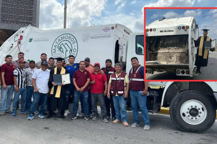 “De recolector a Licenciado”: Joven se titula y lo celebra con sus compañeros de limpieza