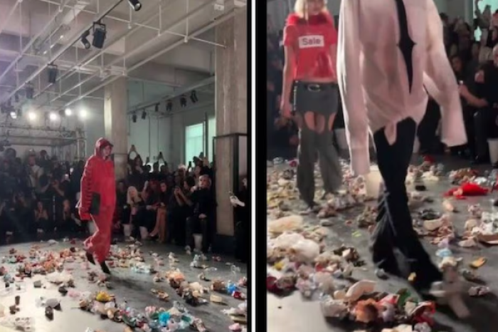 Desfile de moda en Milán provoca controversia al incluir arrojo de basura a modelos