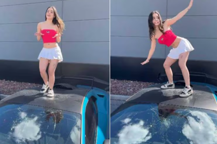 Influencer mexicana causa daños a un Lamborghini durante su coreografía