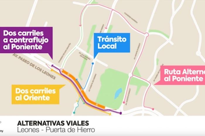 Implementan nuevas alternativas viales por avance en construcción de paso a desnivel en Monterrey