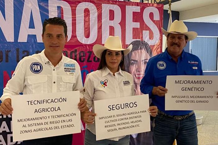 Karina Barrón y Fernando Margáin prometen apoyo al campo de Nuevo León