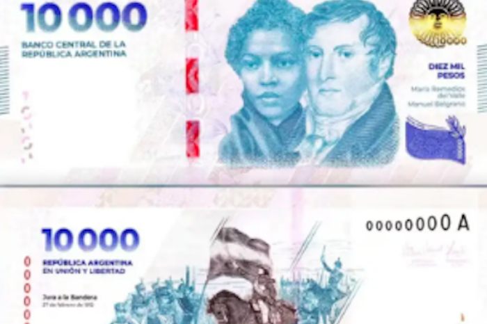 Argentina lanza billete de 10 mil pesos: Faci