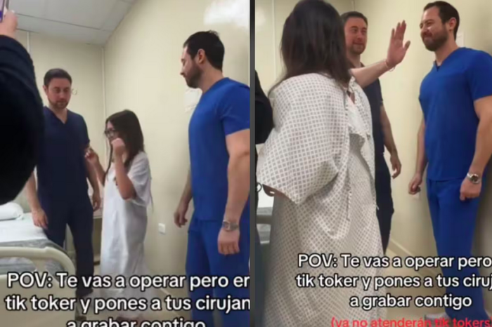 Mujer pone a grabar tiktoks a los cirujanos que la van a operar