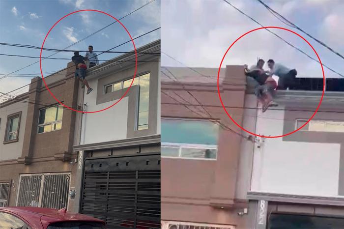Policías de Monterrey evitan que hombre se l