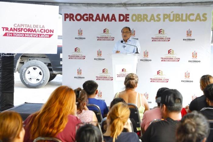 Inaugura Escobedo modernización de Águila Real y canal pluvial