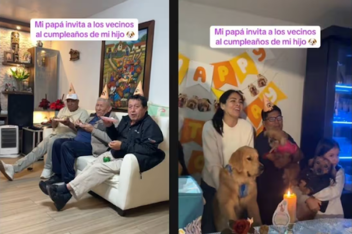 Papá invita a sus vecinos al cumpleaños del perrito de su hija