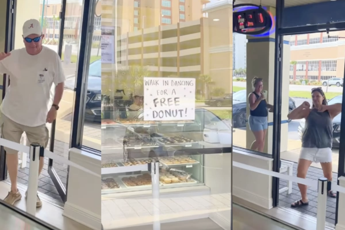 Tienda de donas regala una pieza a quien entre bailando desde la calle