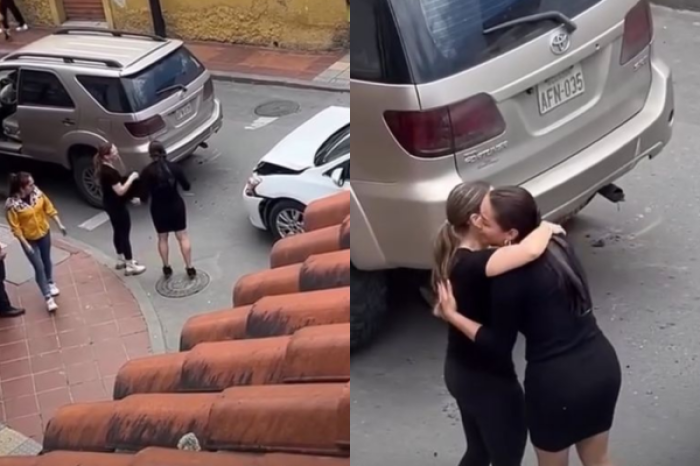 Mujeres chocan sus autos y se hacen virales tras abrazarse en lugar de pelear 