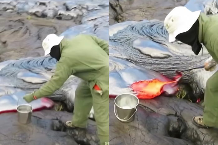 Geólogos revelan el peligroso proceso de recolección de lava fresca