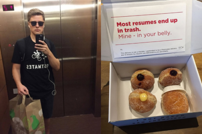 Joven se hace viral por buscar trabajo poniendo su currículum en cajas de donas