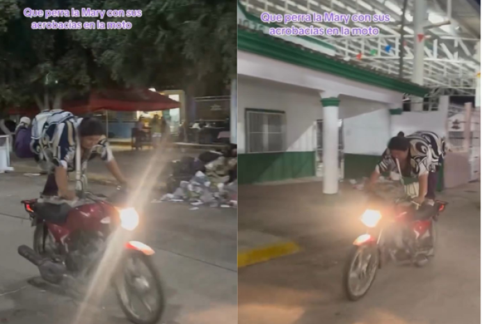 Mujer en moto se vuelve viral tras realizar a