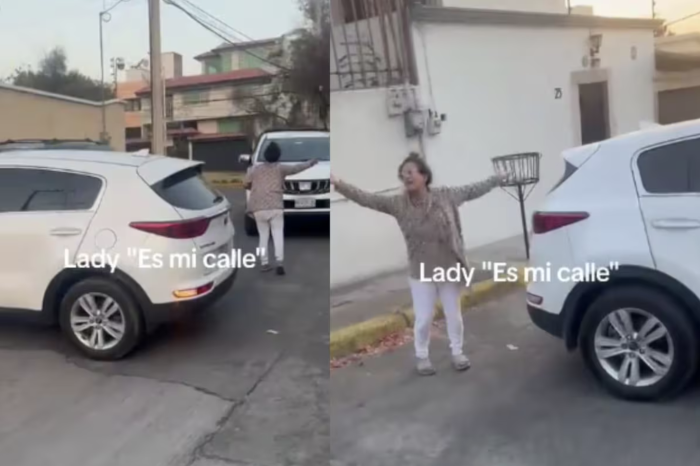 “Lady es mi calle”: mujer bloquea tránsi