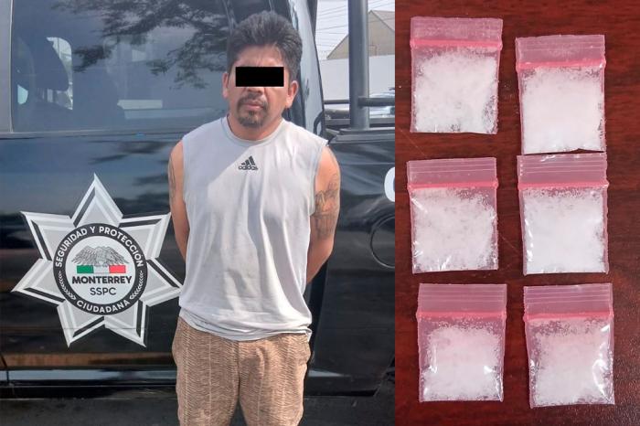 Policía de Monterrey detienen a hombre en posesión de 