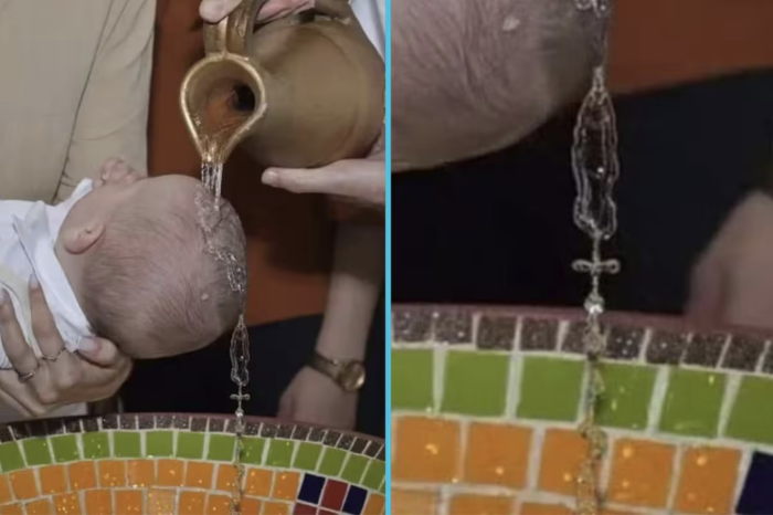 Se vuelve viral bautizo donde el agua bendita