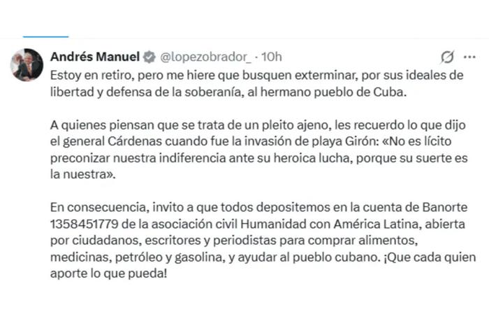 López Obrador reaparece en redes y pide apoy